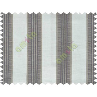 Brown beige grey white equal stripes main cotton curtain designs